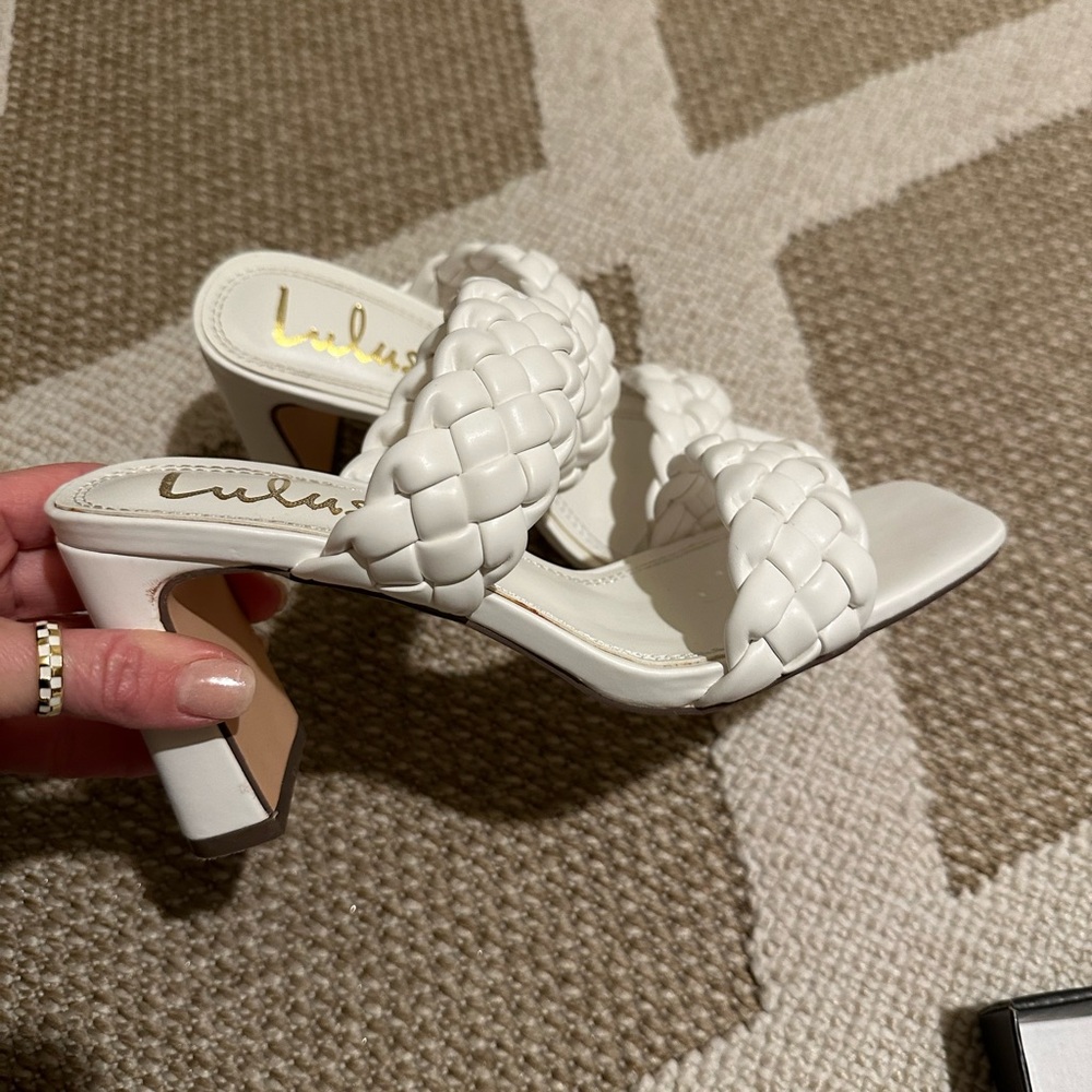 Lulus white heels sandals